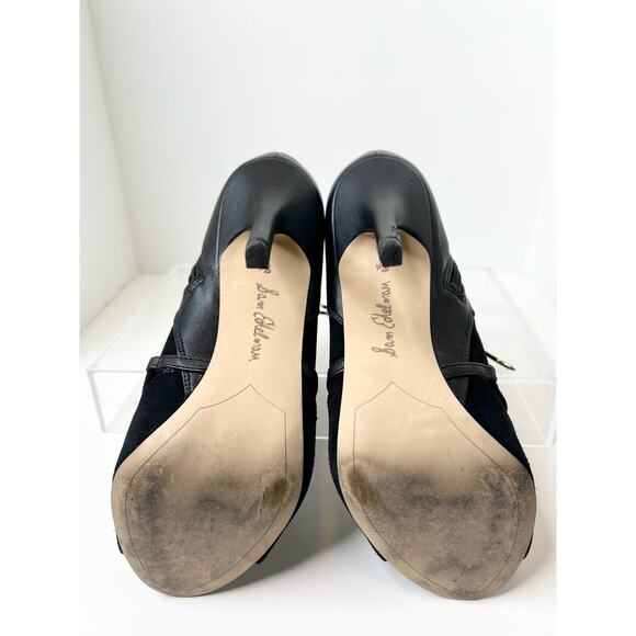 Sam Edelman Black Peep-Toe Booties, Size 8.5 - Picture 11 of 12
